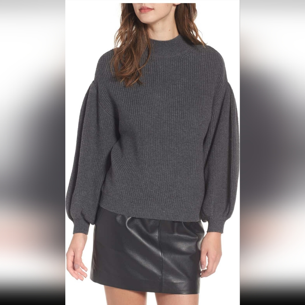 Leith Blouson Sleeve Sweater Grey XS